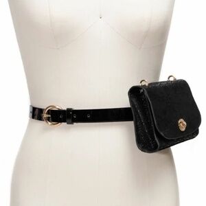 INC Snake-Embossed Convertible Belt Bag 3 Ways Shoulder/Crossbody/Waist L